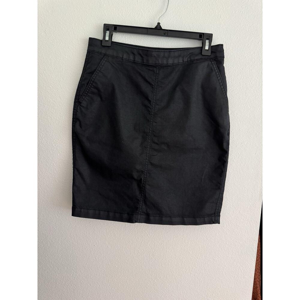 Banana Republic Women’s Black Waxed Coated Denim Mini Skirt Size 28/6